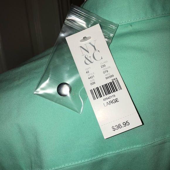 NWT NY&Co Size L Madison Pop Over Stretch Shirt - Picture 5 of 8